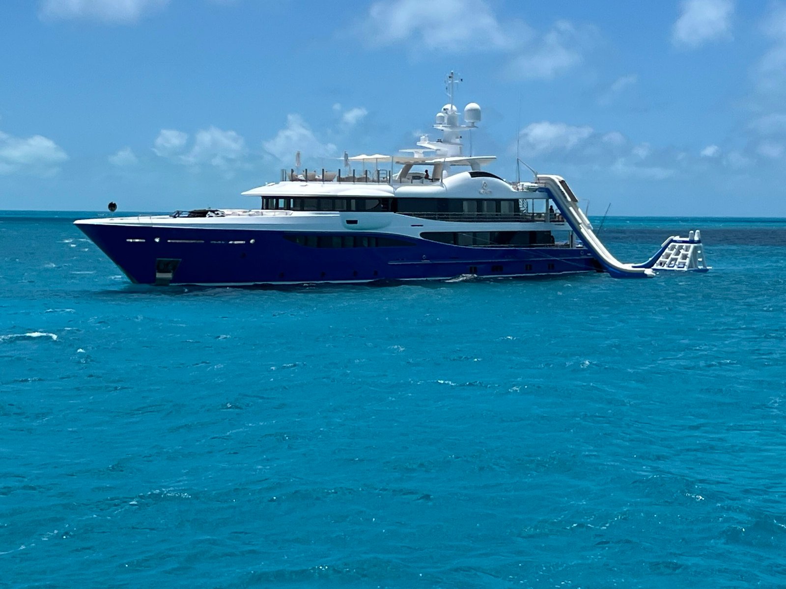 Yacht charter with toys out in the Bahamas