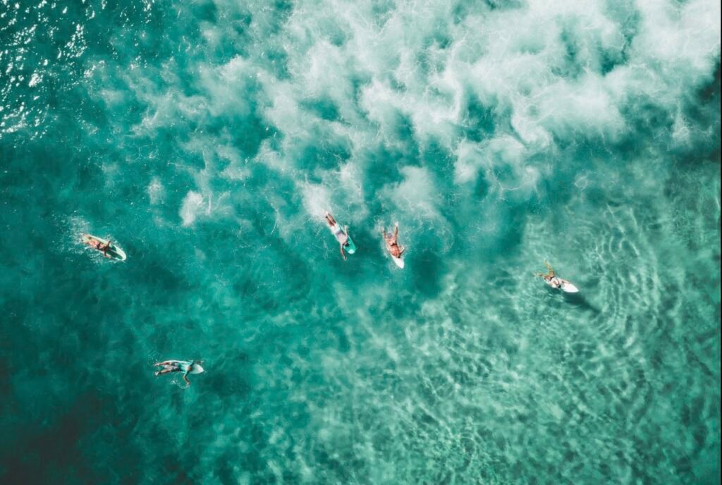Surfers waiting for their wave