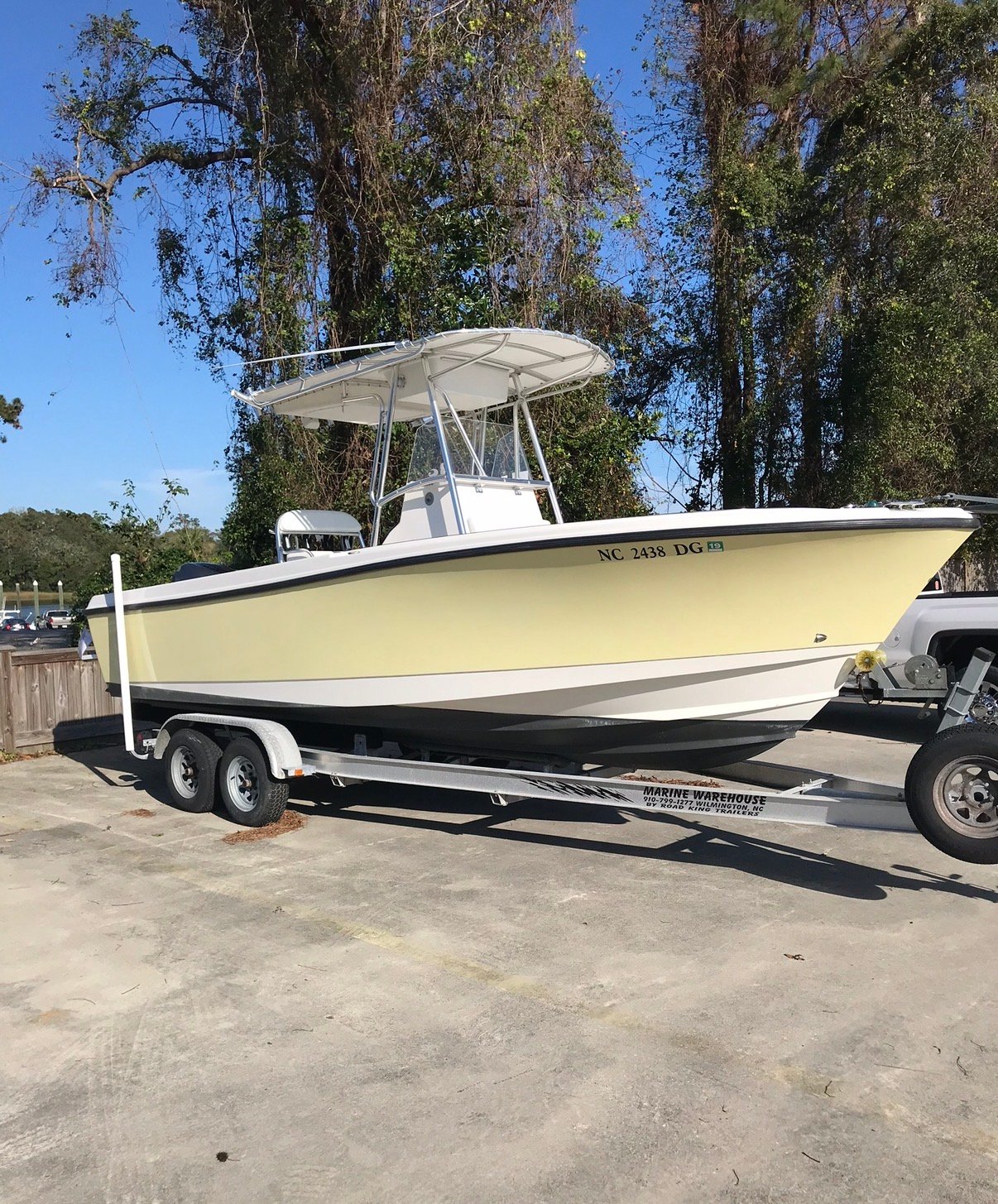 Road-ready boat trailer with proper maintenance done.