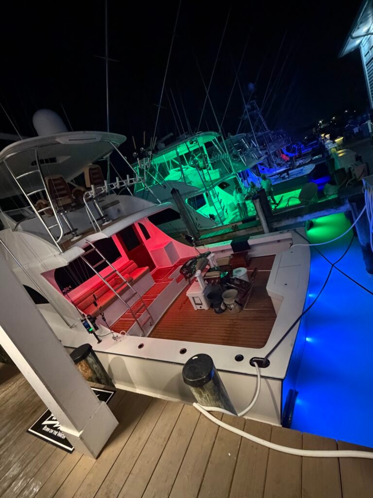 Fishing Center Lit up for the evening.